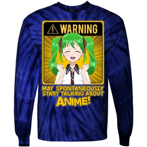 Warning May Spontaneously Start Talking About Anime Tie-Dye Long Sleeve Shirt