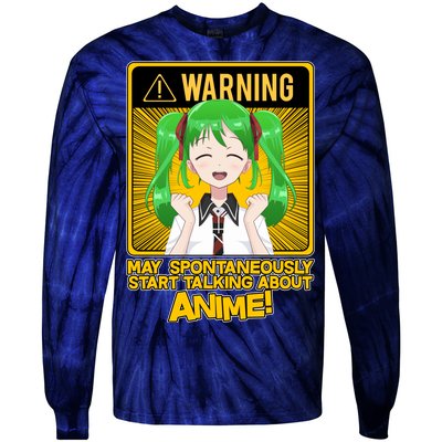 Warning May Spontaneously Start Talking About Anime Tie-Dye Long Sleeve Shirt