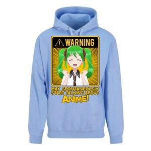 Warning May Spontaneously Start Talking About Anime Unisex Surf Hoodie