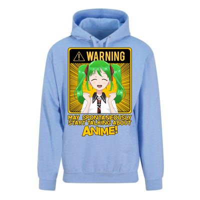 Warning May Spontaneously Start Talking About Anime Unisex Surf Hoodie