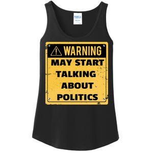 Warning May Start Talking About Politics Ladies Essential Tank