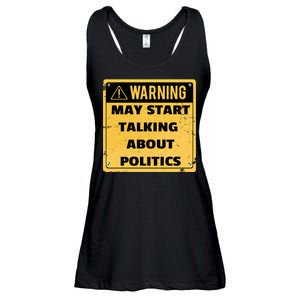 Warning May Start Talking About Politics Ladies Essential Flowy Tank