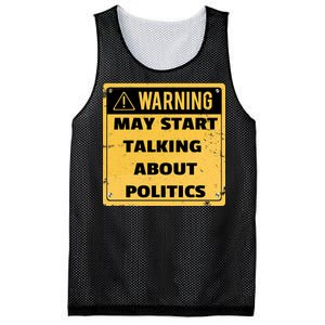 Warning May Start Talking About Politics Mesh Reversible Basketball Jersey Tank