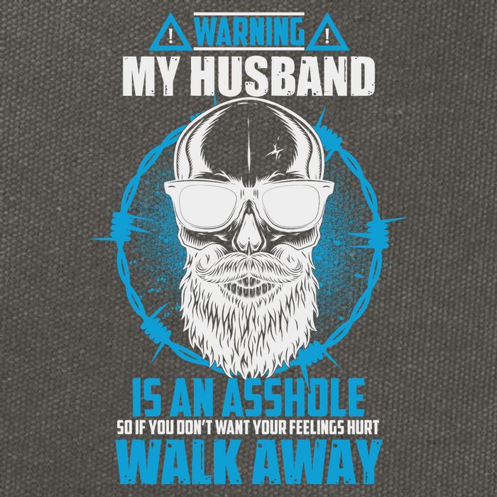 Warning My Husband Is An Asshole Walk Away Cotton Canvas Backpack