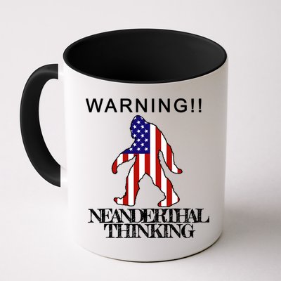 Warning Neanderthal Thinking Bigfoot Mug