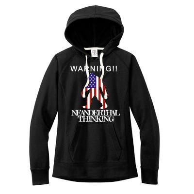 Warning Neanderthal Thinking Bigfoot Women's Fleece Hoodie