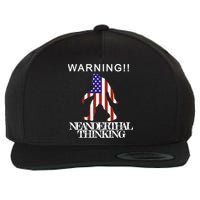 Warning Neanderthal Thinking Bigfoot Wool Snapback Cap