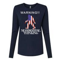 Warning Neanderthal Thinking Bigfoot Womens Cotton Relaxed Long Sleeve T-Shirt