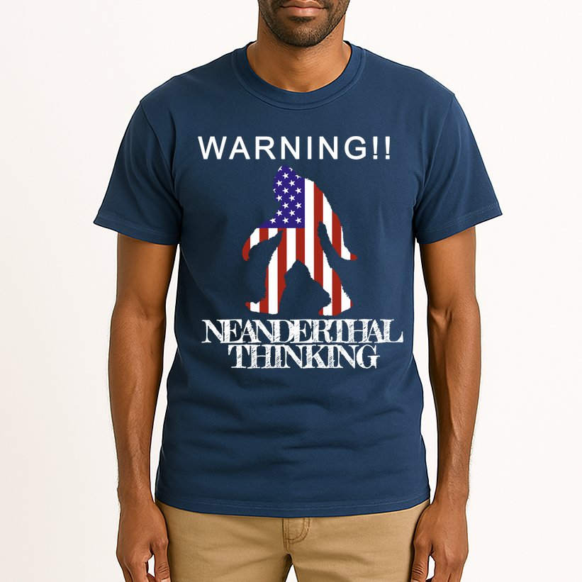 Warning Neanderthal Thinking Bigfoot Tall T-Shirt