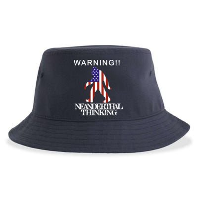 Warning Neanderthal Thinking Bigfoot Sustainable Bucket Hat