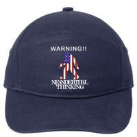 Warning Neanderthal Thinking Bigfoot 7-Panel Snapback Hat