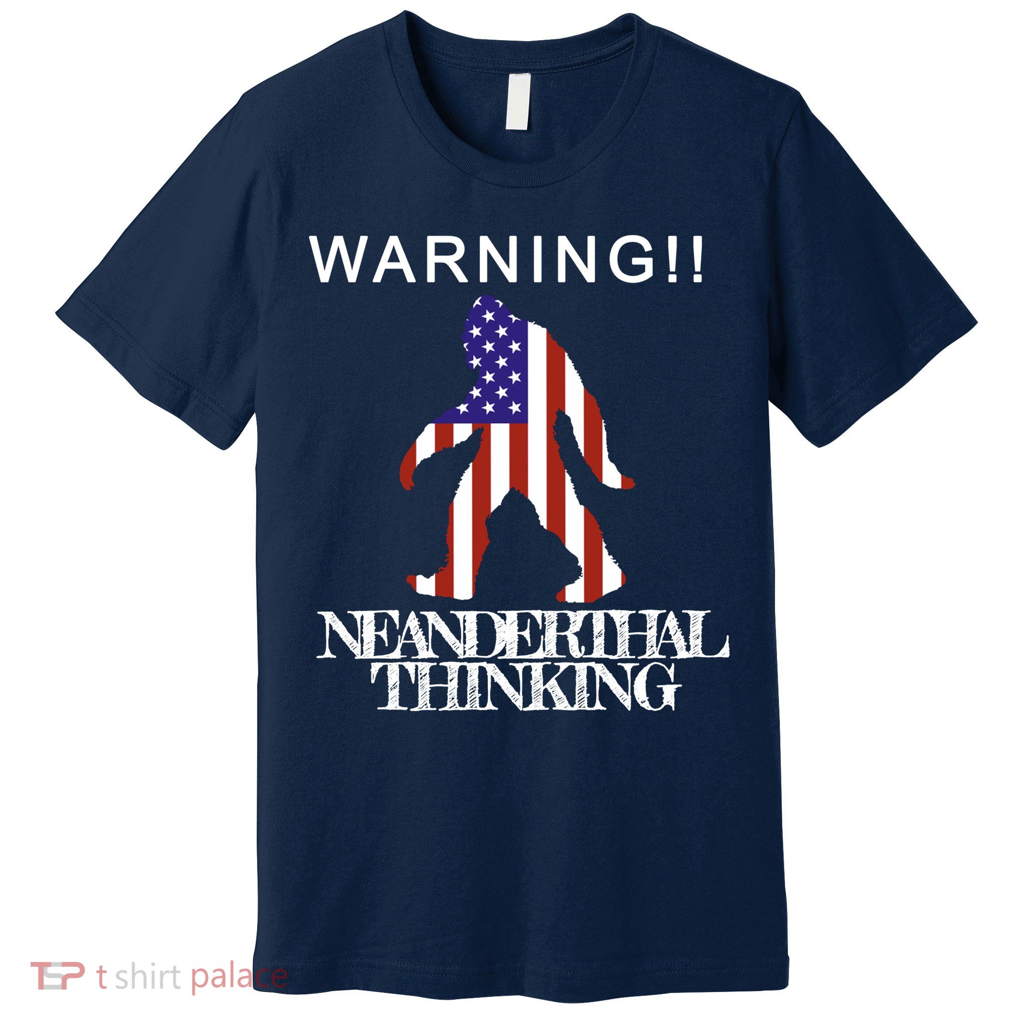 Warning Neanderthal Thinking Bigfoot Premium T-Shirt