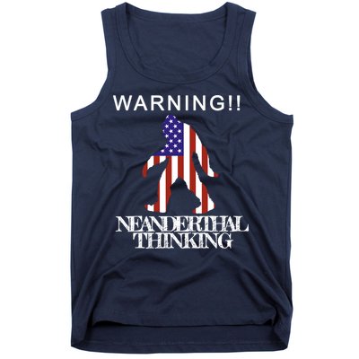 Warning Neanderthal Thinking Bigfoot Tank Top
