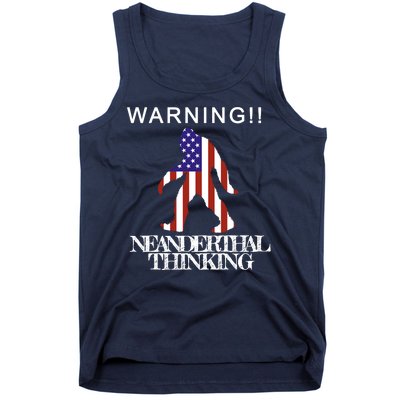 Warning Neanderthal Thinking Bigfoot Tank Top