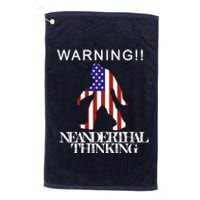 Warning Neanderthal Thinking Bigfoot Platinum Collection Golf Towel