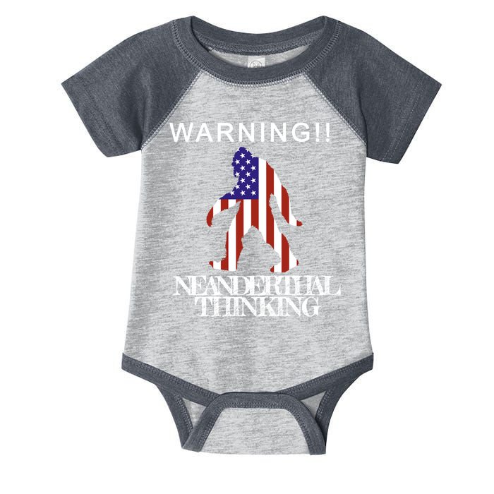 Warning Neanderthal Thinking Bigfoot Infant Baby Jersey Bodysuit