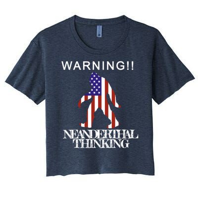 Warning Neanderthal Thinking Bigfoot Women's Crop Top Tee