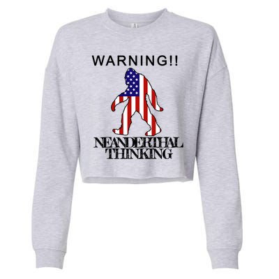 Warning Neanderthal Thinking Bigfoot Cropped Pullover Crew