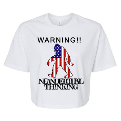 Warning Neanderthal Thinking Bigfoot Bella+Canvas Jersey Crop Tee