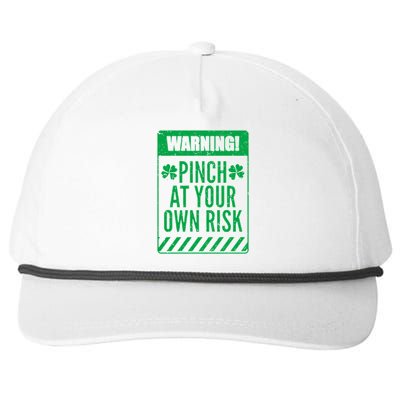 Warning Pinch At Your Own Risk Snapback Five-Panel Rope Hat