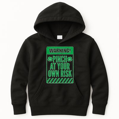 Warning Pinch At Your Own Risk Kids Hoodie