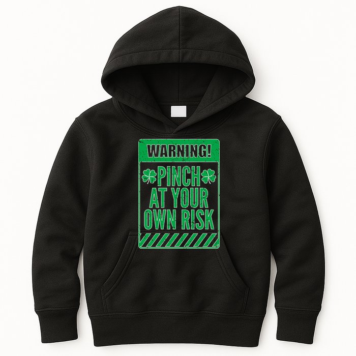 Warning Pinch At Your Own Risk Kids Hoodie