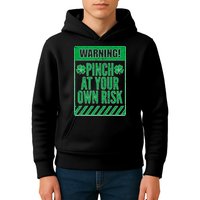 Warning Pinch At Your Own Risk Kids Hoodie