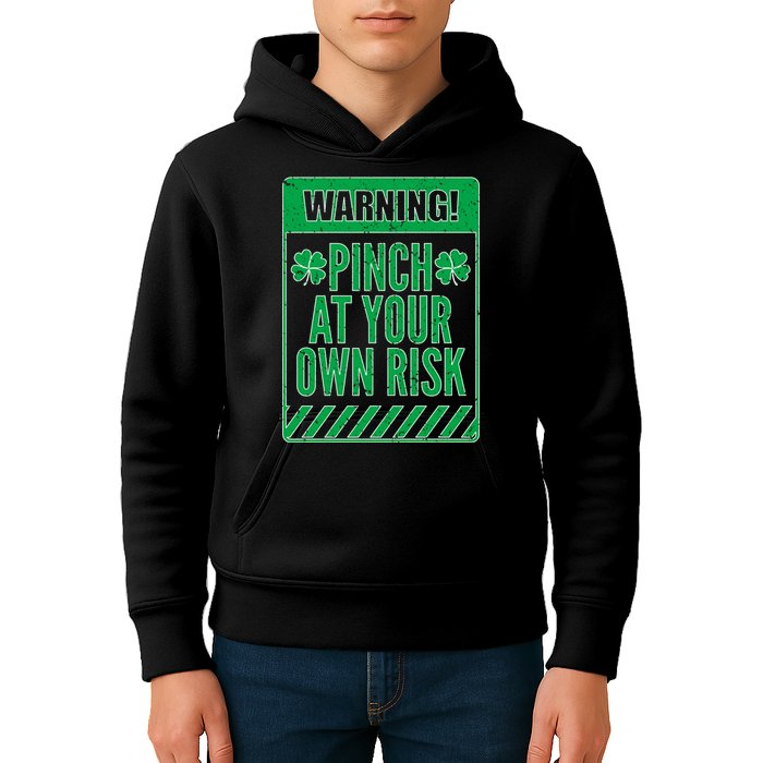 Warning Pinch At Your Own Risk Kids Hoodie