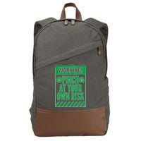 Warning Pinch At Your Own Risk Cotton Canvas Backpack