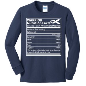 Warrior Nutrition Facts Serving Size 1 Phenomenal Woman Kids Long Sleeve Shirt