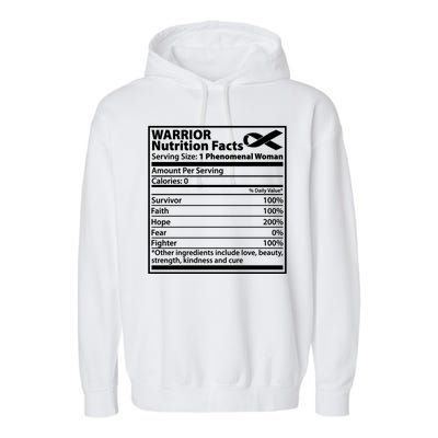 Warrior Nutrition Facts Serving Size 1 Phenomenal Woman Garment-Dyed Fleece Hoodie