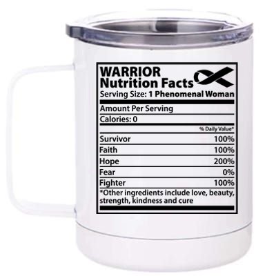 Warrior Nutrition Facts Serving Size 1 Phenomenal Woman 12 oz Stainless Steel Tumbler Cup