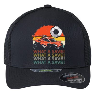 What a save Vintage Retro Rocket Soccer Car Flexfit Unipanel Trucker Cap