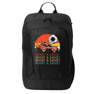 What a save Vintage Retro Rocket Soccer Car City Backpack