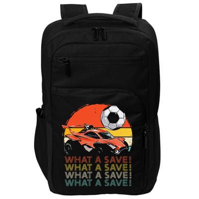What a save Vintage Retro Rocket Soccer Car Impact Tech Backpack