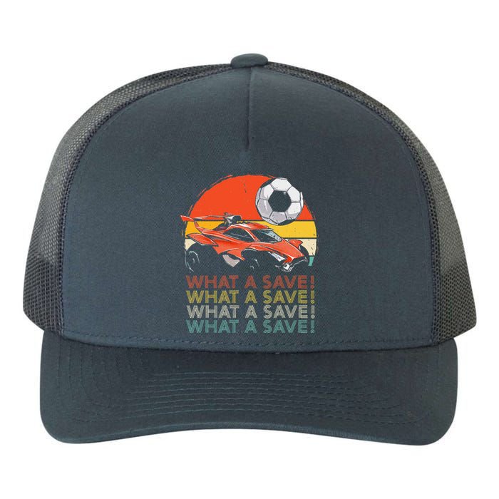 What a save Vintage Retro Rocket Soccer Car Yupoong Adult 5-Panel Trucker Hat