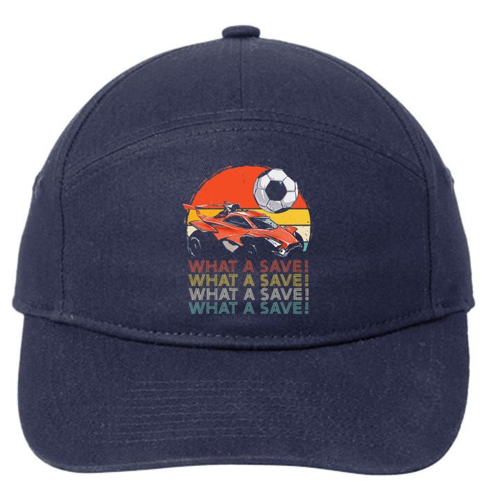 What a save Vintage Retro Rocket Soccer Car 7-Panel Snapback Hat