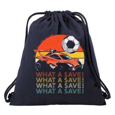 What a save Vintage Retro Rocket Soccer Car Drawstring Bag