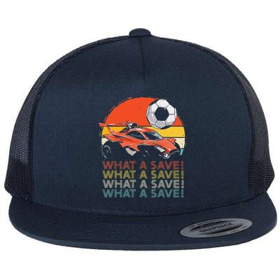 What a save Vintage Retro Rocket Soccer Car Flatbill Hat