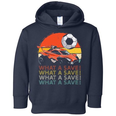 What a save Vintage Retro Rocket Soccer Car Toddler Hoodie