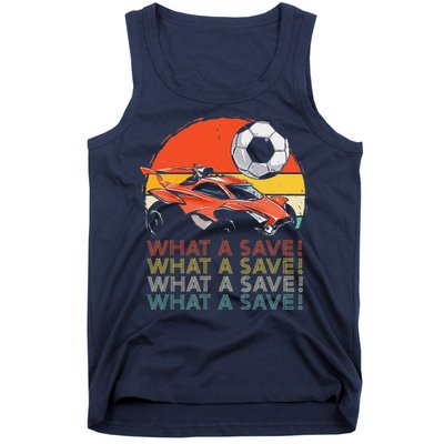 What a save Vintage Retro Rocket Soccer Car Tank Top