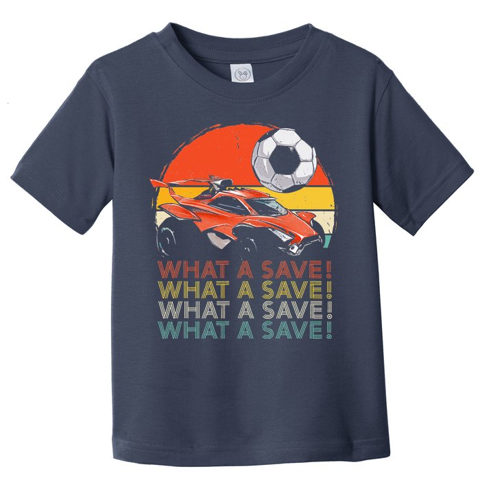 What a save Vintage Retro Rocket Soccer Car Toddler T-Shirt
