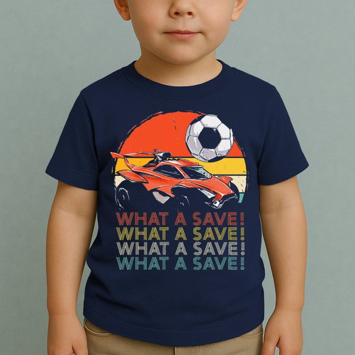 What a save Vintage Retro Rocket Soccer Car Toddler T-Shirt