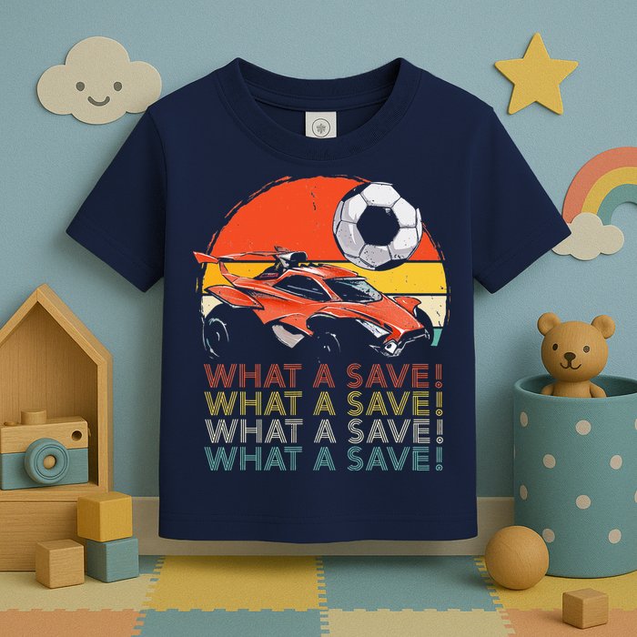 What a save Vintage Retro Rocket Soccer Car Toddler T-Shirt