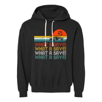 What A Save Vintage Retro Rocket Soccer Car League Garment-Dyed Fleece Hoodie