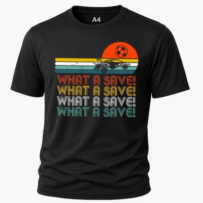 What A Save Vintage Retro Rocket Soccer Car League Performance Shirt