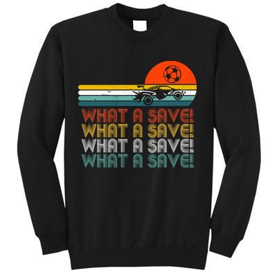 What A Save Vintage Retro Rocket Soccer Car League Sweatshirt