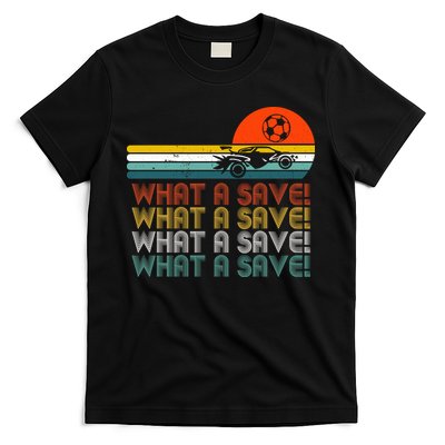 What A Save Vintage Retro Rocket Soccer Car League T-Shirt