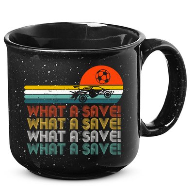 What A Save Vintage Retro Rocket Soccer Car League 15oz Campfire Ceramic Mug