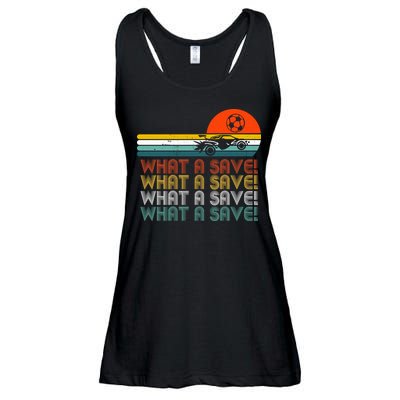 What A Save Vintage Retro Rocket Soccer Car League Ladies Essential Flowy Tank